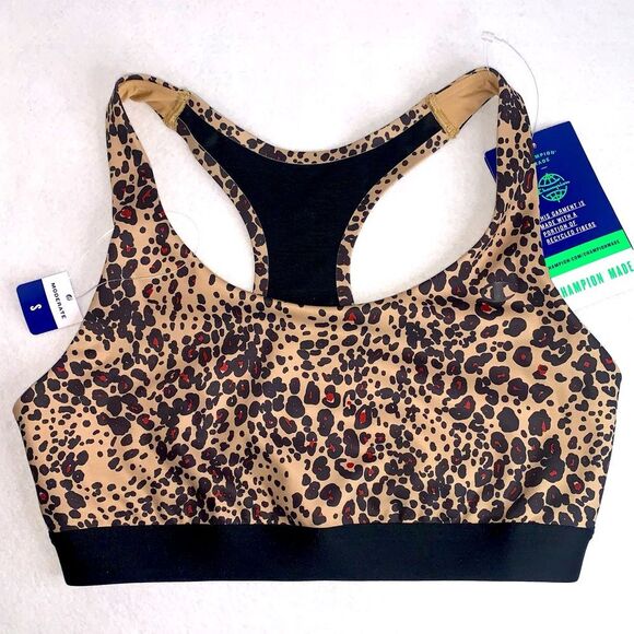 Champion Other - Champion NWT Leopard Print Absolute Medium Impact Sports Bra Tan Black Size S